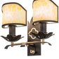 2nd Ave Lighting Church 14" Wide 2 Light Wall Sconce in Oil Rubbed Bronze With Gold Accents