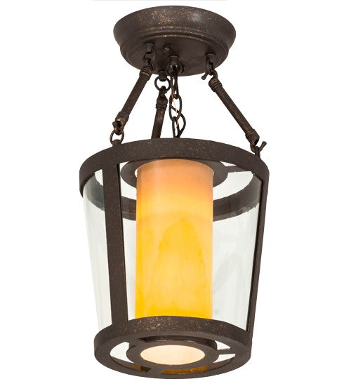 2nd Ave Lighting Cilindro 10" Tapered Semi-Flushmount in Gilded Tobacco Finish