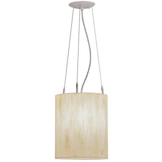 2nd Ave Lighting Cilindro 10" Wide De Marfil Lino Pendant in White Finish