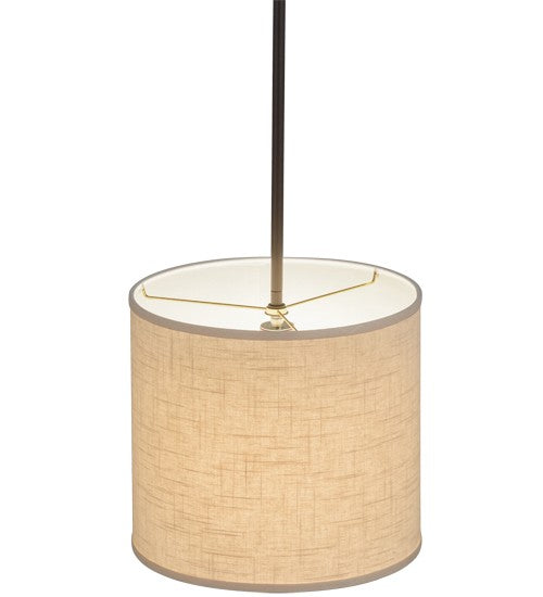 2nd Ave Lighting Cilindro 12" Beige Textrene Pendant in Timeless Bronze