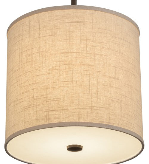 2nd Ave Lighting Cilindro 12" Beige Textrene Pendant in Timeless Bronze