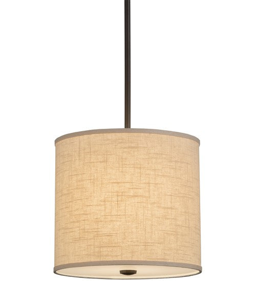 2nd Ave Lighting Cilindro 12" Beige Textrene Pendant in Timeless Bronze