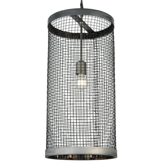 2nd Ave Lighting Cilindro 12" Cage Pendant With Matte Clear Finish