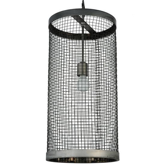 2nd Ave Lighting Cilindro 12" Cage Pendant With Matte Clear Finish
