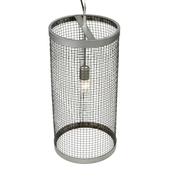 2nd Ave Lighting Cilindro 12" Cage Pendant With Matte Clear Finish