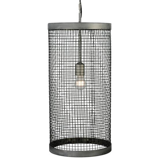2nd Ave Lighting Cilindro 12" Cage Pendant With Matte Clear Finish