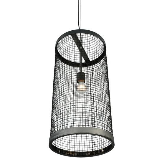 2nd Ave Lighting Cilindro 12" Cage Pendant With Matte Clear Finish