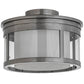 2nd Ave Lighting Cilindro 15" Campbell Flushmount With Steel Finish