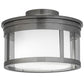 2nd Ave Lighting Cilindro 15" Campbell Flushmount With Steel Finish