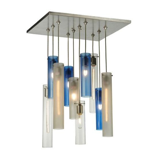 2nd Ave Lighting Cilindro 17" 10 LT Cascading Pendant in Nickel Finish