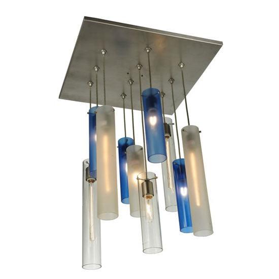 2nd Ave Lighting Cilindro 17" 10 LT Cascading Pendant in Nickel Finish