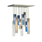 2nd Ave Lighting Cilindro 17" 10 LT Cascading Pendant in Nickel Finish