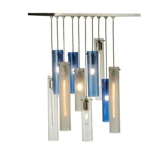 2nd Ave Lighting Cilindro 17" 10 LT Cascading Pendant in Nickel Finish