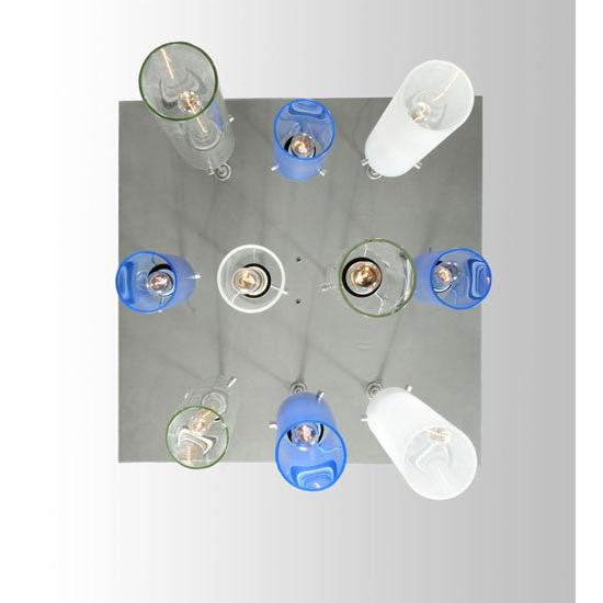 2nd Ave Lighting Cilindro 17" 10 LT Cascading Pendant in Nickel Finish