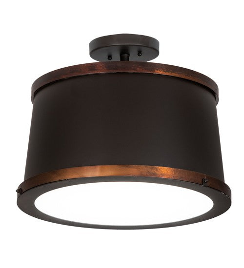 2nd Ave Lighting Cilindro 18" Reel Semi-Flushmount in Oil Rubbed Bronze and Vintage Copper Finish