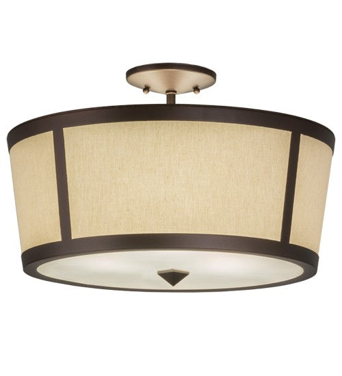 2nd Ave Lighting Cilindro 18" Wide Tapered Semi-Flushmount in Mahogany Bronze Finish