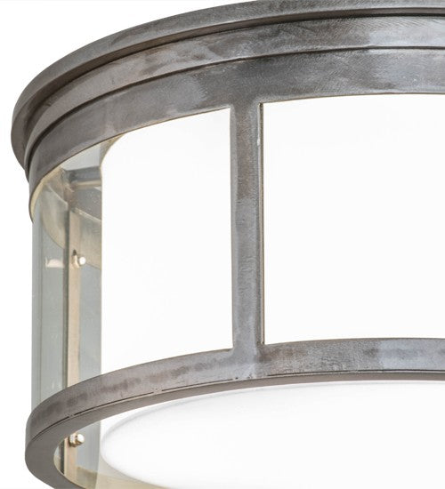 2nd Ave Lighting Cilindro 19" Campbell Flushmount With Steel Finish