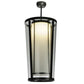 2nd Ave Lighting Cilindro 21" 1-Light Rainstone And Statuario Idalight Lens Color Timeless Bronze Tapered Semi-Flushmount Light