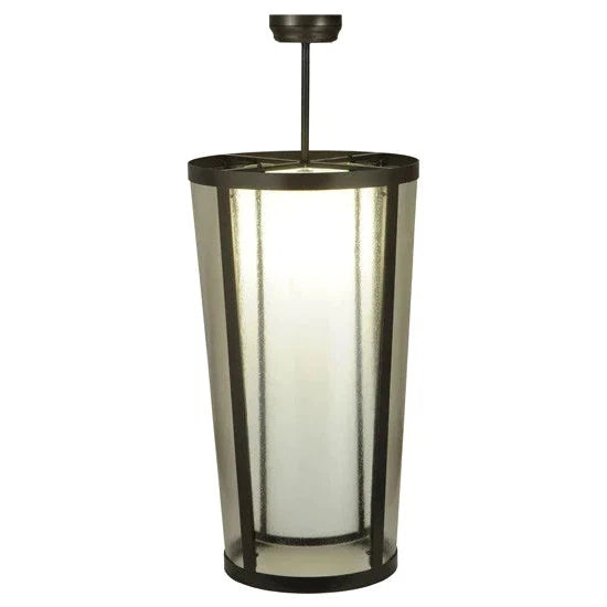 2nd Ave Lighting Cilindro 21" 1-Light Rainstone And Statuario Idalight Lens Color Timeless Bronze Tapered Semi-Flushmount Light
