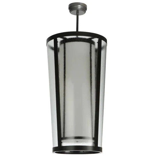 2nd Ave Lighting Cilindro 21" 1-Light Rainstone And Statuario Idalight Lens Color Timeless Bronze Tapered Semi-Flushmount Light