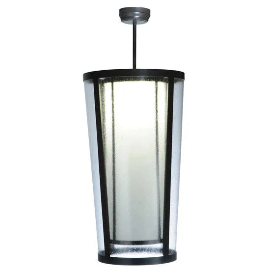 2nd Ave Lighting Cilindro 21" 1-Light Rainstone And Statuario Idalight Lens Color Timeless Bronze Tapered Semi-Flushmount Light