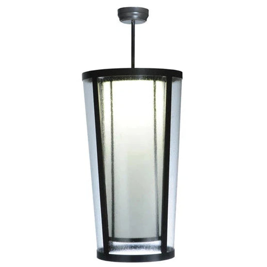 2nd Ave Lighting Cilindro 21" 1-Light Rainstone And Statuario Idalight Lens Color Timeless Bronze Tapered Semi-Flushmount Light