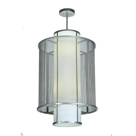 2nd Ave Lighting Cilindro 22" Weave-Tex Pendant in Nickel Finish