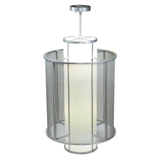 2nd Ave Lighting Cilindro 22" Weave-Tex Pendant in Nickel Finish