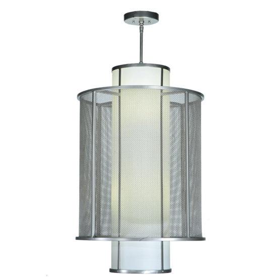 2nd Ave Lighting Cilindro 22" Weave-Tex Pendant in Nickel Finish