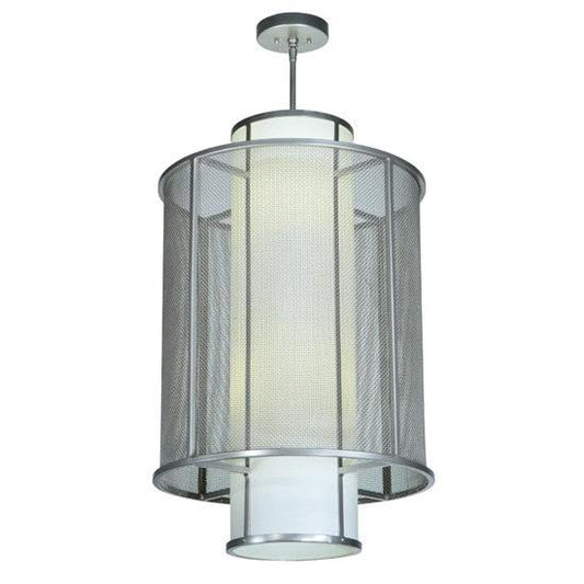 2nd Ave Lighting Cilindro 22" Weave-Tex Pendant in Nickel Finish