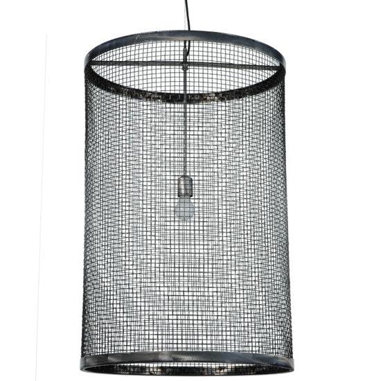 2nd Ave Lighting Cilindro 24" Cage Pendant With Steel Finish