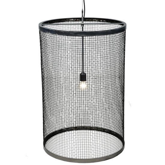 2nd Ave Lighting Cilindro 24" Cage Pendant With Steel Finish