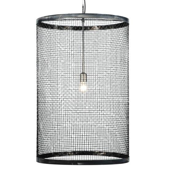 2nd Ave Lighting Cilindro 24" Cage Pendant With Steel Finish