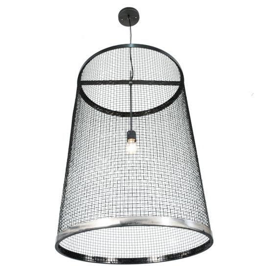 2nd Ave Lighting Cilindro 24" Cage Pendant With Steel Finish