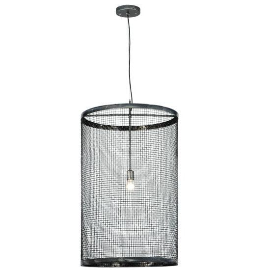 2nd Ave Lighting Cilindro 24" Cage Pendant With Steel Finish