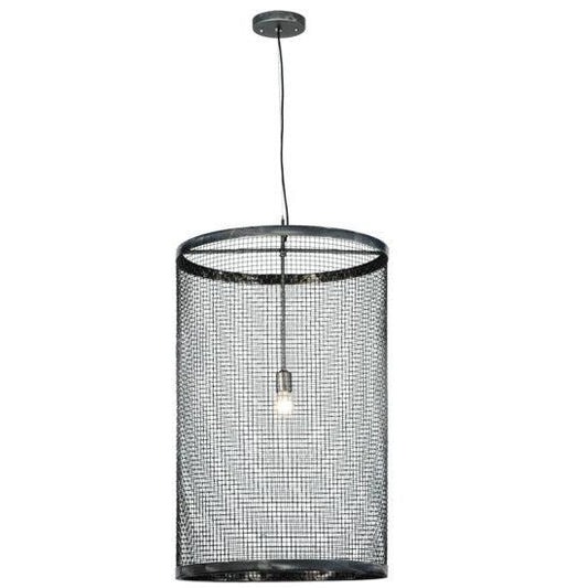2nd Ave Lighting Cilindro 24" Cage Pendant With Steel Finish