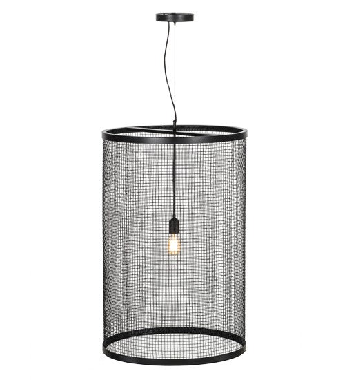 2nd Ave Lighting Cilindro 24" Cage Pendant in Satin Black