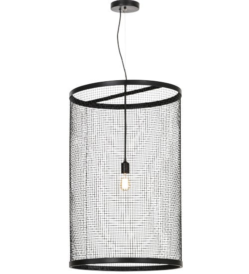 2nd Ave Lighting Cilindro 24" Cage Pendant in Satin Black