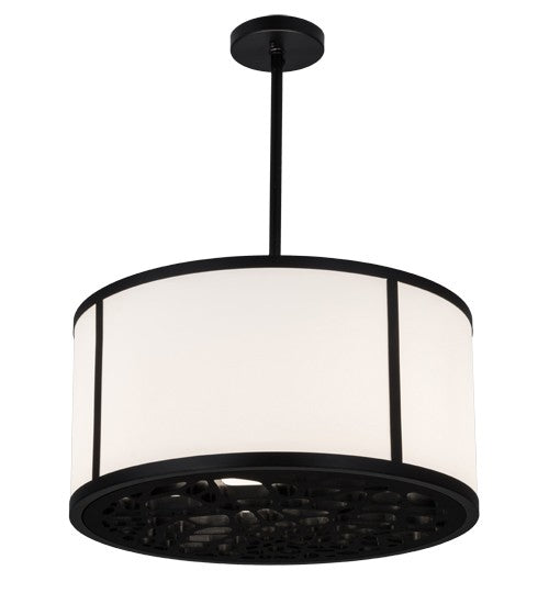 2nd Ave Lighting Cilindro 24" Cellog Pendant in Matte Black