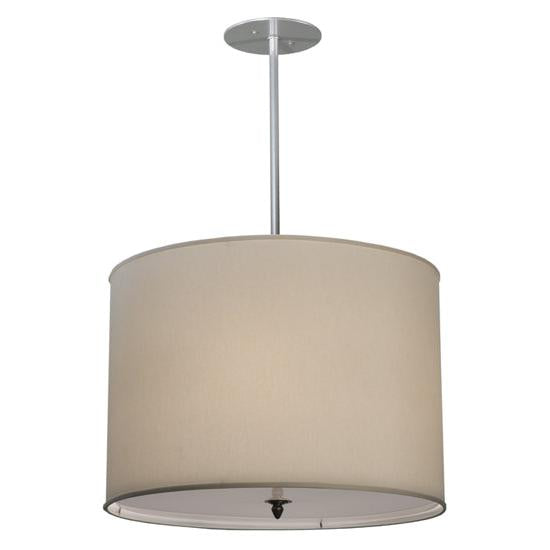 2nd Ave Lighting Cilindro 24" Cream Textrene Statuario Idalight Brushed Nickel Pendant Light