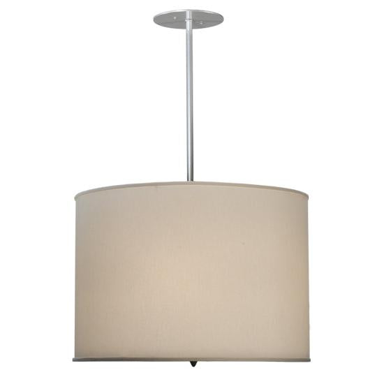 2nd Ave Lighting Cilindro 24" Cream Textrene Statuario Idalight Brushed Nickel Pendant Light