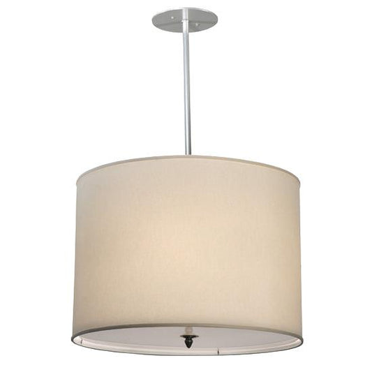 2nd Ave Lighting Cilindro 24" Cream Textrene Statuario Idalight Brushed Nickel Pendant Light