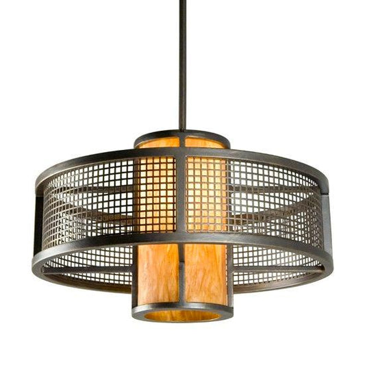 2nd Ave Lighting Cilindro 24" Mesh Pendant in French Bronze Finish