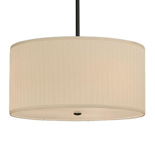 2nd Ave Lighting Cilindro 24" Pendant With Mushroom Pleated Textrene in Solar Black Finish