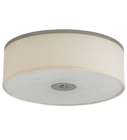 2nd Ave Lighting Cilindro 24" Textrene Flushmount With Nickel Finish