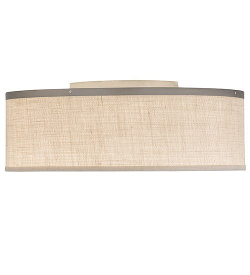 2nd Ave Lighting Cilindro 24" Textrene Flushmount With Nickel Finish