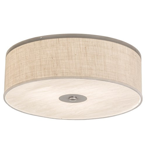 2nd Ave Lighting Cilindro 24" Textrene Flushmount With Nickel Finish