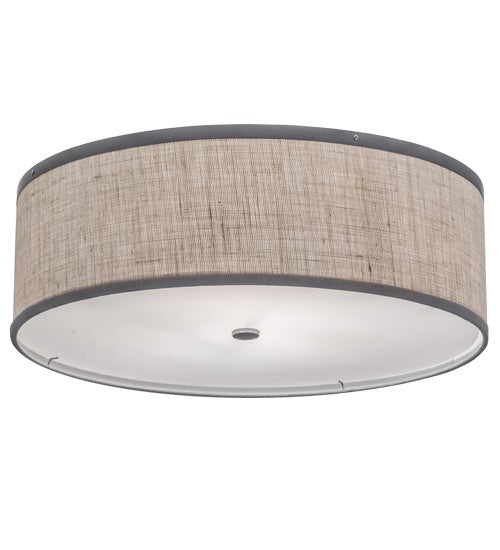 2nd Ave Lighting Cilindro 24" Textrene Flushmount in Nickel Finish