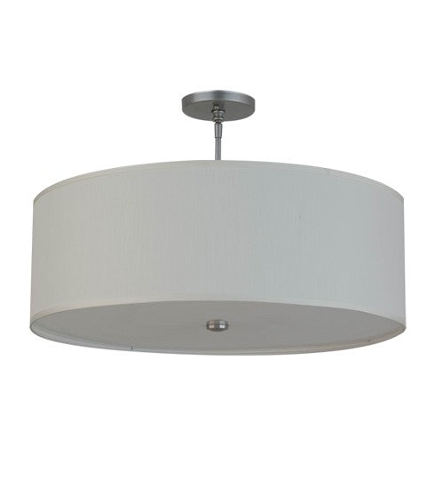 2nd Ave Lighting Cilindro 24" Textrene Pendant in Nickel Finish