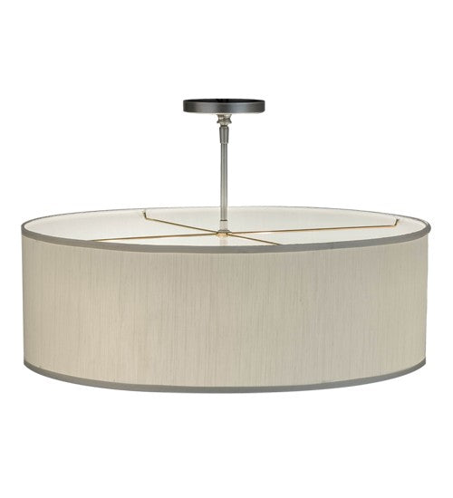 2nd Ave Lighting Cilindro 24" Textrene Pendant in Nickel Finish